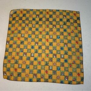 Vintage Yellow Graphic Print Scarf - Made in Korea